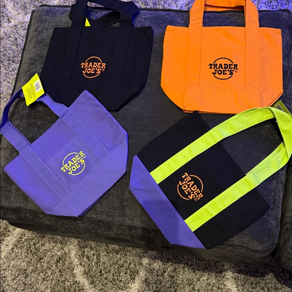 Tote Bag Set - Black, Orange, Purple, Green